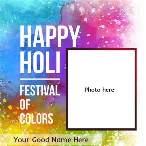 Happy Holi 2024 Photo Frame With Name