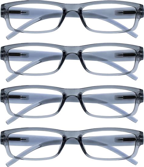 the reading glasses company grey lightweight comfortable readers value 4 pack designer style