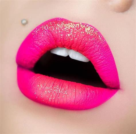 Hot Pink Glitter Lips Sarahmcgbeauty Ombre Lips Glitter Lips Pink Lips