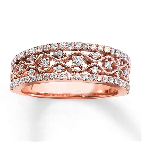 Antique Round Diamond Wedding Ring Band In Rose Gold Jeenjewels