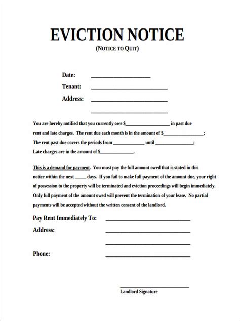 Landlord Eviction Notice Form Free Printable Documents Vrogue