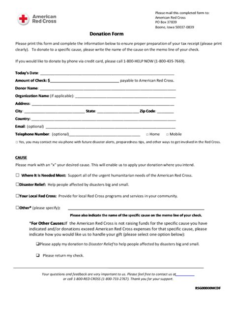 Please have your order number ready when you call. American Red Cross Donation Form printable pdf download