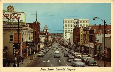 Main Street Danville Va Postcard