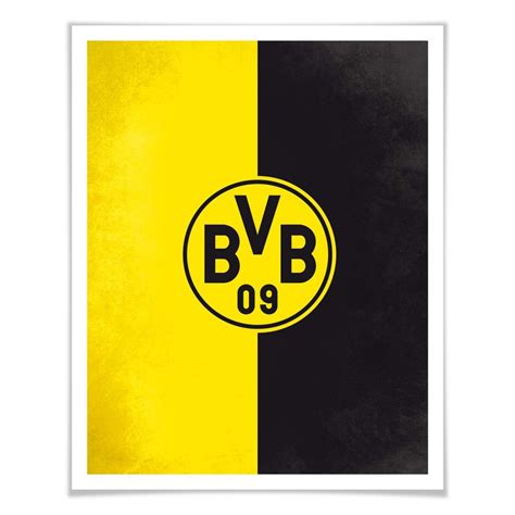 Bvb club has had a distinctive logo since the first real crest was created in 1945, with apart from the two years in the late 1970s, the borussia dortmund logo has been pretty much the same since 1945. Poster - BVB Logo Gelb Schwarz Das passende Poster für ...