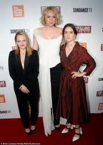 Gwendoline Christie Towers Over Braless Elisabeth Moss Daily Mail Online