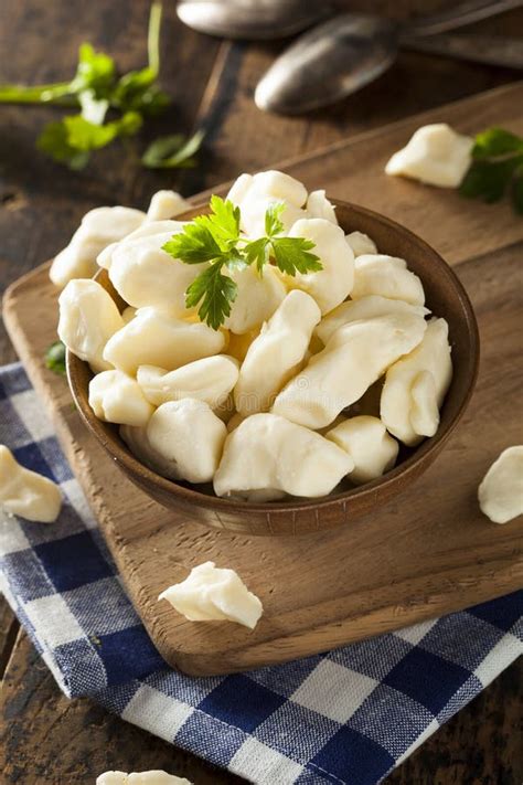 White Dairy Cheese Curds Stock Image Image Of Parsley 40734517