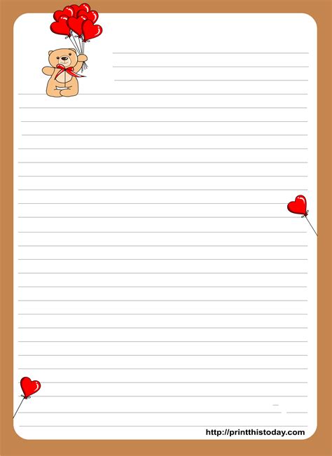 Free Printable Love Letter Stationery PRINTABLE TEMPLATES