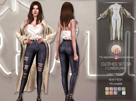 The Sims Resource Clothes Set 58 Cardigan Bd229