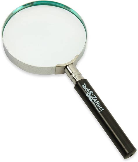 magnifying glass hand held classic magnifier large 75 mm 4x magnification steel neck and rim