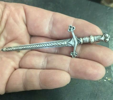 Scottish Fine Sterling Claymore Bird Pommel Sword Brooch Kilt Pin W Hallmarks EBay Kilt