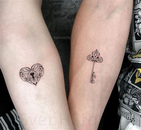 Lock And Key Couple Temporary Tattoo Meaningful Removable Etsy