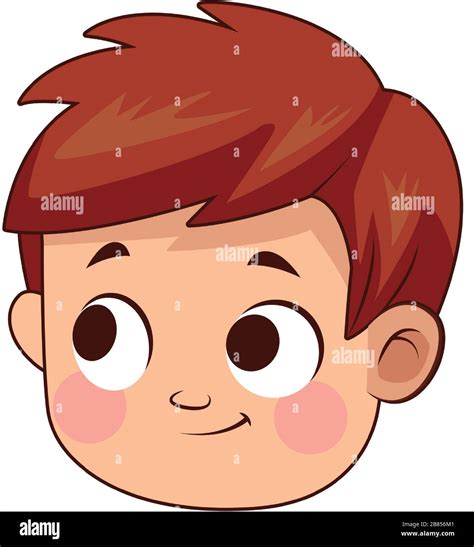 Cute Little Boy Head Avatar Character Stock Vector Image And Art Alamy