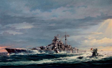 Bismarck And U 556 Painting By Marii Chernev