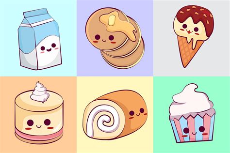 Kawaii Sweets With Faces Collection 830960 Vector Art At Vecteezy