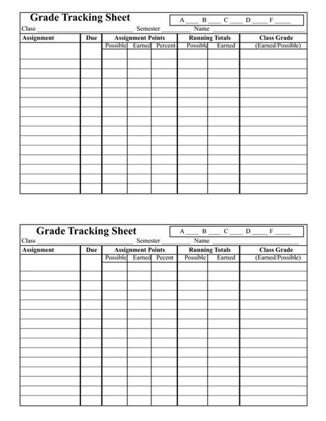 28 Images Of Student Grade Tracker Template Student