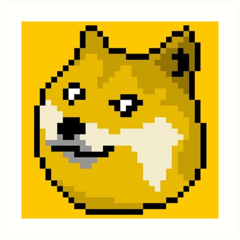 Pixel Doge Art Prints By Bitsune Redbubble