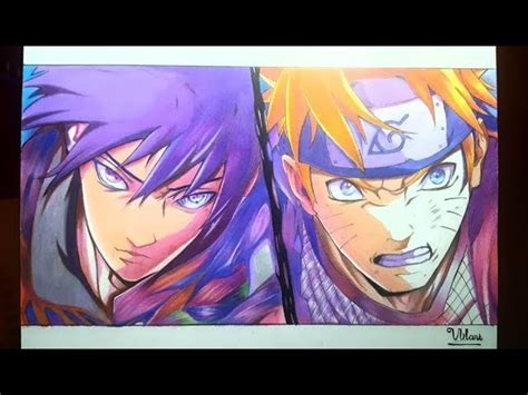Speed Drawing Anime Naruto Vs Sasuke Draw By Vh Art