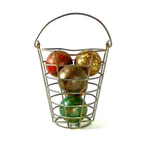 Farmhouse wire basket decor ideas. Rustic Wire Storage Basket, Golf Ball Basket, Farmhouse ...