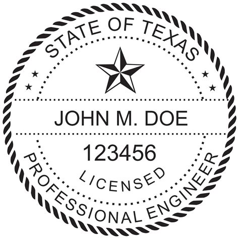 Texas Pre Inked Engineer Stamp