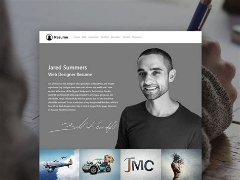 Great for any creative professionals, this theme is certainly. Resume WordPress Theme - Responsive CV Template by ...