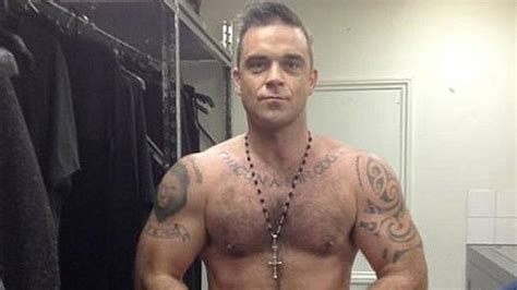 Buff Father To Be Robbie Williams Poses Topless For All The World To