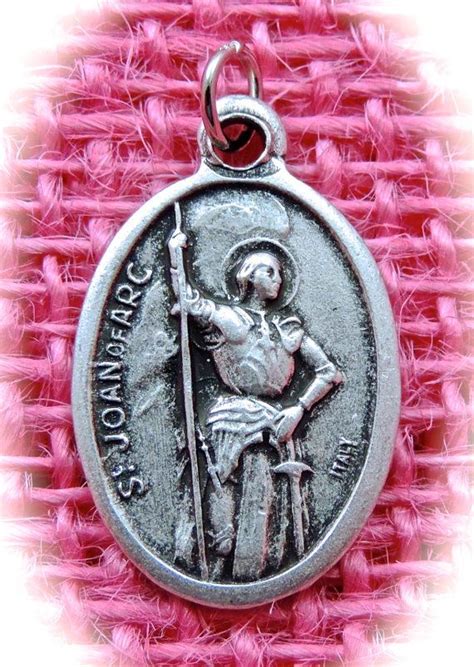 Catholic St Joan Of Arc Pewter Medal Patron Of Soldiers And France