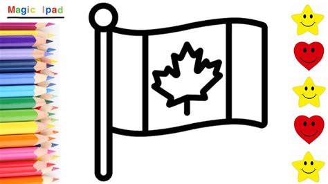 Como dibujar la BANDERA DE CANADA dibujos niños How to draw CANADA