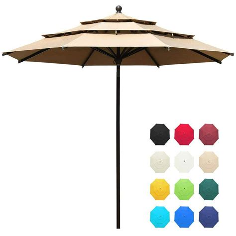 Eliteshade Sunbrella 11ft 3 Tiers Market Umbrella Patio Outdoor Table