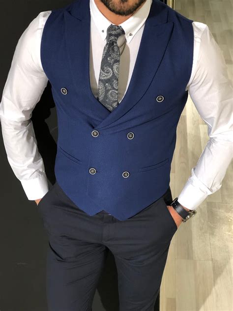Buy Slim Fit Double Breasted Vest By With Free Shipping