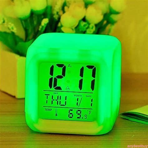 7 Color Led Change Digital Glowing Alarm Clock Night Light For Bedroom