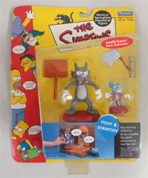 The Simpsons Itchy And Scratchy Interactive Action Figures Nib Sealed Playmates 3999 Picclick