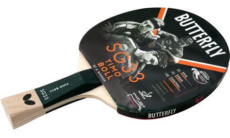 Boll som används i en fotboll är en boll uppblåst med luft som används för att spela en av de olika sporterna som kallas fotboll. Butterfly Timo Boll SG33 Table Tennis Bat