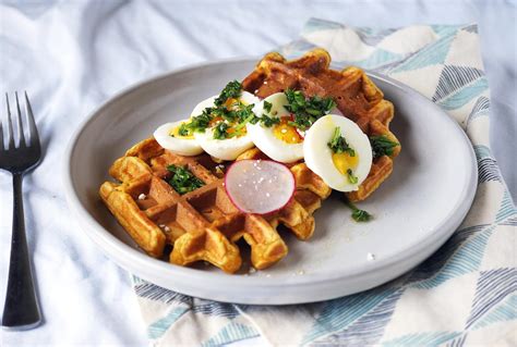 Crispy potato waffles fries with ketchup in a black plate stock photo image by c funandrejs gmail com 202057728 from st4.depositphotos.com you can see all the appliances i i went for a crispy fried egg here, but a poached egg would be just as nice. Miss Hangrypants: Savory Sweet Potato Waffles + Chimichurri
