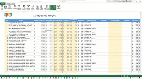 Planilha De Cota O De Pre Os De Produtos Para Compras Excel No Elo