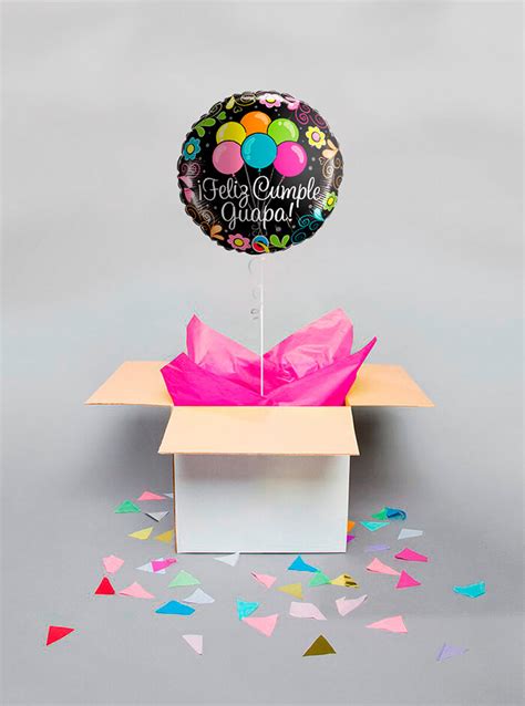 Caja Sorpresa Birthday Con Globos Y Confetti Ubicaciondepersonascdmx