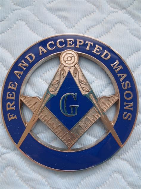 Masonic Car Emblem Free And Accepted Masons Badge Mason