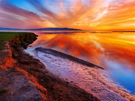 Colorful Orange Sunset Tw2011png 1600×1200 Ocean Landscape Sunset