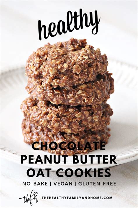 original healthy vegan  bake chocolate peanut butter oat cookies recipe baking recipes