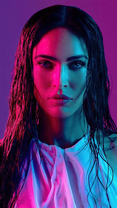Megan Fox 2021 Neon Photoshoot Colour Gel Photography Studio