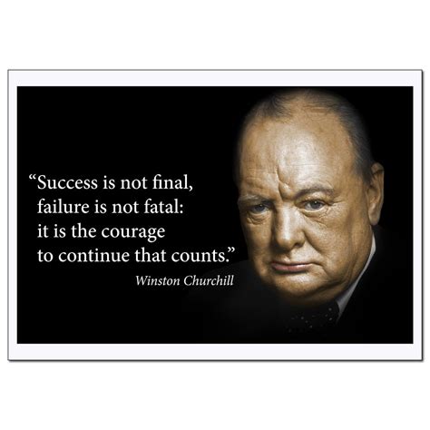 Motivational Winston Churchill Quotes Poster Success Is Not Final