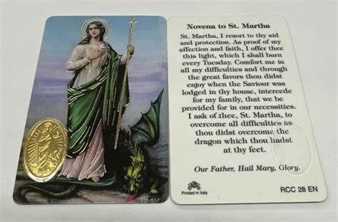 Novena To St Martha Laminated Prayer Cards Pack Of 25 2500 Picclick