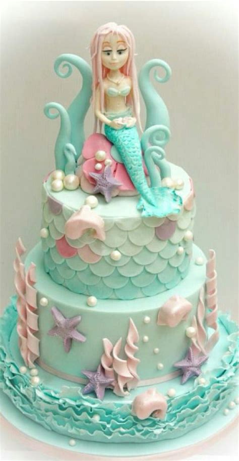Pudding in eine schale füllen, die heiße oberfläche mit frischhaltefolie abdecken und erkalten lassen. Mermaid cake | Meerjungfrau kuchen, Kinder geburtstag ...