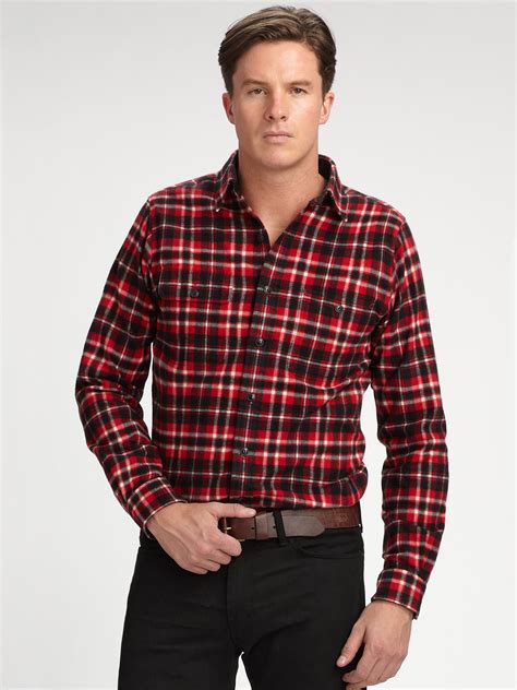 Lyst Polo Ralph Lauren Trimfit Cottontwill Plaid Shirt For Men
