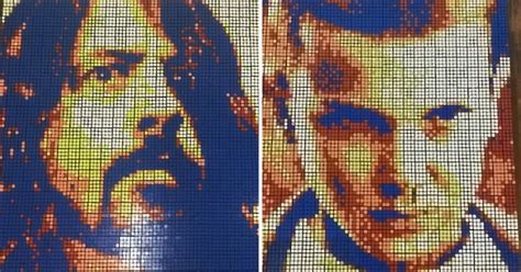Cubist Inspired Artist Makes Celeb Portraits From Rubiks Cubes Metro