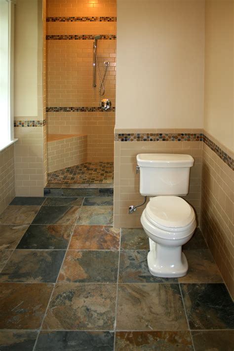 Another great bathroom tile idea is the penny tiles. small bathroom tile 2017 - Grasscloth Wallpaper
