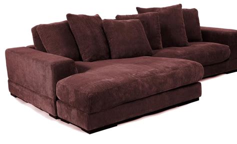 Francoise Reversible Dark Brown Corduroy Sectional Cb Furniture