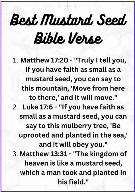 50 Mustard Seed Bible Verses You Should Know † ️️ Daily Blessings Prayer ️
