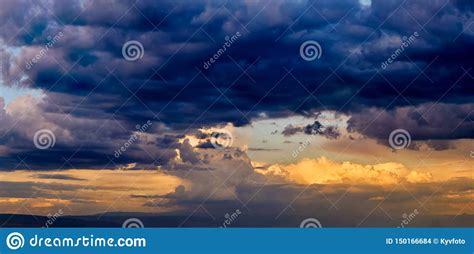 Dramatic Light Through The Clouds Against The Backdrop Of A Spectacular, Bright Stormy Sky At ...