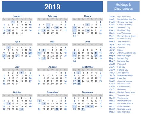 Free calendar printable offers templates for 2021, 2022, 2023, & beyond. Monthly Printable Calendar 2019 Template