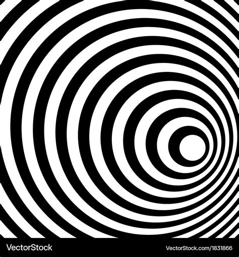 Abstract Ring Spiral Black And White Pattern Vector Image